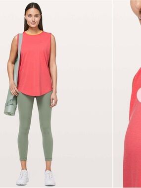 Lululemon•Brunswick Muscle Tank Poppy Coral Pima Cotton Tank